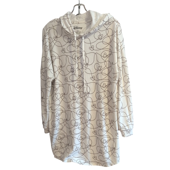 Disney Tops - Disney Mickey Mouse Hoodie Large White Brown Textured Primark Pullover